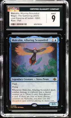 MALCOLM, ALLURING SCOUNDREL LCI Foil Rare CGC 9 MTG EDH [Nostalgium] - Image 1