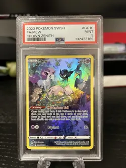 Pokemon TCG Mew GG10/GG70 Ultra Rare Full Art PSA 9 Mint Crown Zenith - Image 1