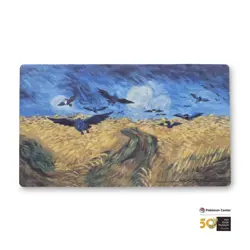 Pokemon Center x Van Gogh Museum Corviknight Wheatfields with Crows Playmat NEW! - Image 2