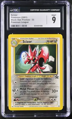 CGC 9 MINT Scizor 2001 Black Star Promos 33 Pokemon League Pokemon Card - Image 1