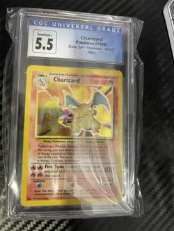 Pokemon TCG 1999 Charizard Holo Rare Base Set Unlimited 4/102 CGC 5.5 - Image 5