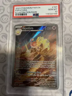 Pokemon SV Scarlet Violet Paradox Rift Illustration Rare Espathra 197/182 PSA 10 - Image 1