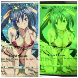 Akeno Full Art Anime Pokemon Waifu Trading Card Holofoil GLOW IN DARK - Image 2