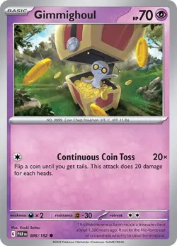 Gimmighoul 088/182 Reverse Holo LP - Pokemon TCG S&V Paradox Rift PAR Common - Image 4