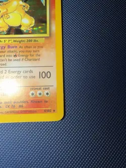 Pokemon TCG Charizard 4/102 Holo Rare Base Set Unlimited 1999 MP - Image 3