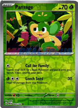 NM Pokemon Paradox Rift Pansage Reverse Holo 004 - Image 1