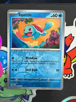 Squirtle - 007/165 - Pokemon Scarlet & Violet 151 - Reverse Holo - NM - Image 1