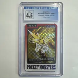 1997 Pokemon Zapdos Prism Holo Bandai Carddass CGC 4.5 VINTAGE - Image 1
