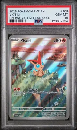 2025 POKEMON SVP ILLUSTRATION COLLECTION PROMO #208 VICTINI PSA 10 - Image 1