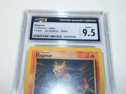 MAGMAR Pokemon (1999) Fossil 1ST EDITION 39/62 CGC 9.5 MINT+ -- RARE UNCOMMON - Image 2