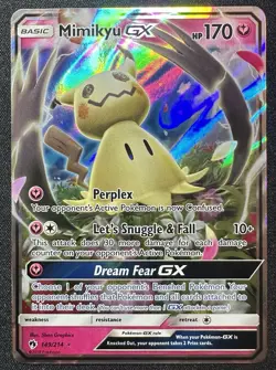 Pokemon TCG Sun & Moon: Lost Thunder Mimikyu GX 149/214 Ultra Rare NM - Image 1