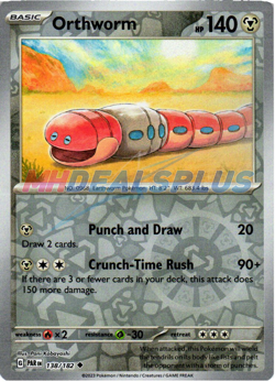 NM Pokemon Paradox Rift Orthworm Reverse Holo 138 - Image 1
