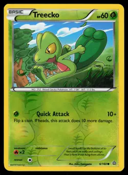 Treecko 6/160 Reverse Holo Pokemon XY Primal Clash LP - Image 1