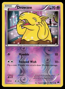Drowzee 50/122 Reverse Holo Pokemon XY BREAKpoint LP - Image 1