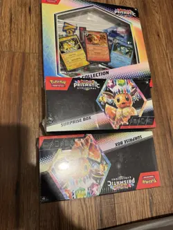 Lot of 2 Pokemon TCG Prismatic Evolutions Surprise Box W Poster Collection - Image 1
