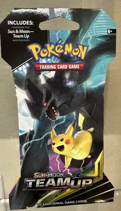 Pokemon TCG Sun & Moon Team Up Sleeved Blister Booster Pack Zekrom Pikachu - Image 1