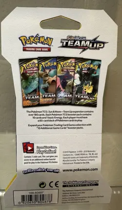 Pokemon TCG Sun & Moon Team Up Sleeved Blister Booster Pack Zekrom Pikachu - Image 2