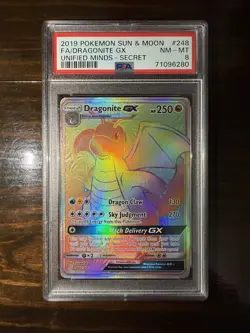 PSA 8 - Dragonite GX - 248/236 - Unified Minds Pokemon - Image 1