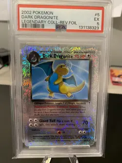 2002 Pokemon Legendary Collection Dark Dragonite Reverse Holo 5/110 PSA 5 ?? - Image 1