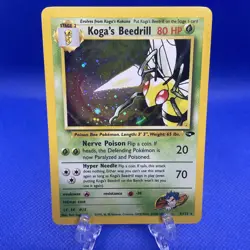 Koga's Beedrill - 9/132 - Pokemon Gym Challenge Unlimited Holo Rare Card WOTC NM - Image 1