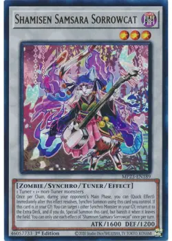 Yugioh - Shamisen Samsara Sorrowcat (Ultra Rare) (1st Edition) - MP23-EN189 P - Image 1