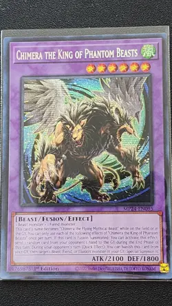 Yugioh Chimera the King of Phantom Beasts MP24-EN095 - Prismatic Secret Rare NM - Image 1