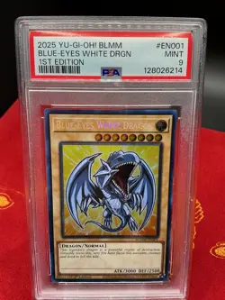 Blue-Eyes White Dragon BLMM-EN001 Yugioh Battles of Legend Monster Mayhem PSA 9 - Image 1
