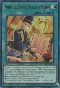 Yugioh! LP Voici la Carte (Today's Menu) - WISU-EN036 - Ultra Rare - 1st Edition - Image 1