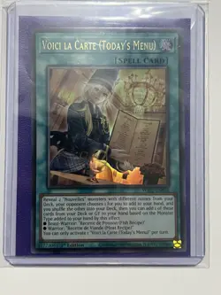 *** VOICI LA CARTE (TODAY'S MENU) *** 1ST EDITION ULTRA RARE WISU-EN036 YUGIOH! - Image 1