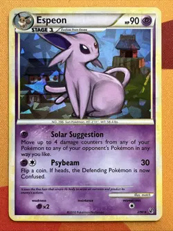 Pokemon Card - Espeon - Cracked Ice Holo - Deck Exclusive (2/90) Undaunted *LP* - Image 1