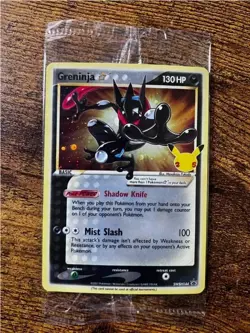 Pokemon TCG Greninja Gold Star SWSH144 Celebrations Black Star Promo Card Sealed - Image 1