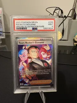 Pokemon TCG Destined Rivals Team Rockets Giovanni Card 238/182 PSA 9 - Image 1