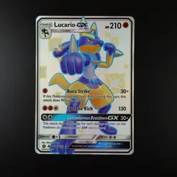 Lucario GX SV64/SV94 Pokemon Hidden Fates Holo Full Art Card - Image 1