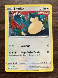HOLO Snorlax SWSH119 - 2021 Pokemon Promo Card - CLEAN NM - Yuya Oka Artwork - Image 1