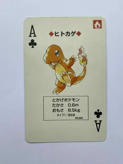 Charmander Ace Of Clubs Pokemon Poker Charizard Red Deck Playing Card 1996 - Image 1