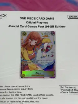 One Piece TCG Playmat Bandai Card Games Fest 24-25 Edition W/ Zeus Promo Card! - Image 2