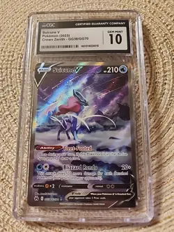 Pokemon TCG Suicune V GG38/GG70 Crown Zenith Ultra Rare Holo CGC 10 - Image 1