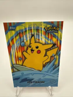 2000 Topps Pokemon TV Animation Series 2 Surfing #25 Pikachu 8 Of 10 Stick-Ons - Image 1
