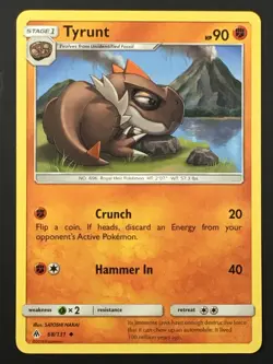 Pokemon TCG Tyrunt 68/131 SM Forbidden Light Regular Uncommon LP - Image 1
