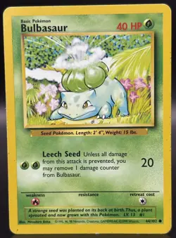 Pokemon TCG - Bulbasaur #44/102 Base Set WOTC 1999 Unlimited - MP - Image 1