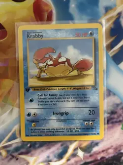 Pokemon Fossil Krabby 51/62 1st Edition HP - Image 3