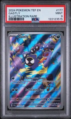 Gastly 177/162 Illustration Rare Pokemon Temporal Forces Holo PSA 9 MINT - Image 1