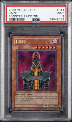 2003 YU-GI-OH! BOOSTER PACK TIN #011 JINZO PSA 9 - Image 1