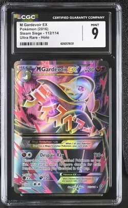 CGC 9 MINT M Gardevoir EX 2016 Steam Siege 112/114 Ultra Rare Holo Pokemon Card - Image 1