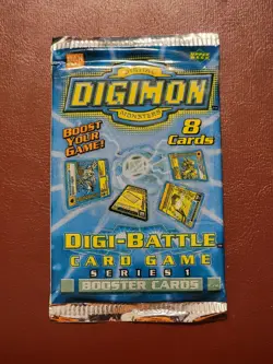 DIGIMON DIGI-BATTLE CARD GAME 2000 BAN DAI BOOSTER PACK SERIES 1 FACTORY SEALED - Image 1