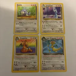 Rare Vintage Dragonite Dragonair Dratini Pokemon Card Bundle 90’s Rares Base Set - Image 1