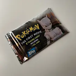 Vintage Topps Pokemon The First Movie Booster Pack 9 Cards Foil Blue Logo New - Image 3