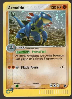 ARMALDO 1/100 EX SANDSTORM HOLO RARE POKEMON TRADING CARD GAME - Image 1