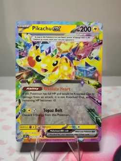 Pokemon TCG Sv08: Surging Sparks Pikachu EX Holo Card 057/191 NM/M Condition - Image 1
