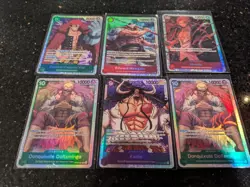 One Piece 6 Card Foil Lot Kaido, Shanks, Whitebeard, Doflamingo, Captain Kid - Image 1